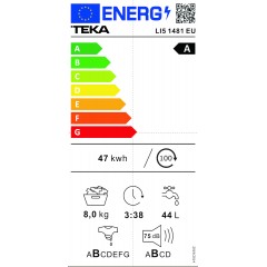 Teka LI5 1481 EU Πλυντήριο Ρούχων 8kg 1400 Στροφών Teka LI5 1481 EU Πλυντήριο Ρούχων 8kg 1400 Στροφών